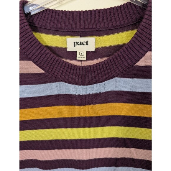 Pact Womens Sweater Classic Fine Knit 100% Organic Cotton Striped Size Small - Picture 6 of 10